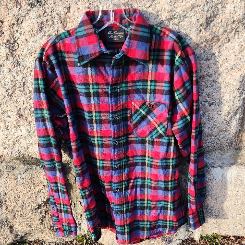 Vermont Flannel Co Plaid Flannel Button-Up Shirt in Red, Blue, Green Medium - Picture 4 of 15